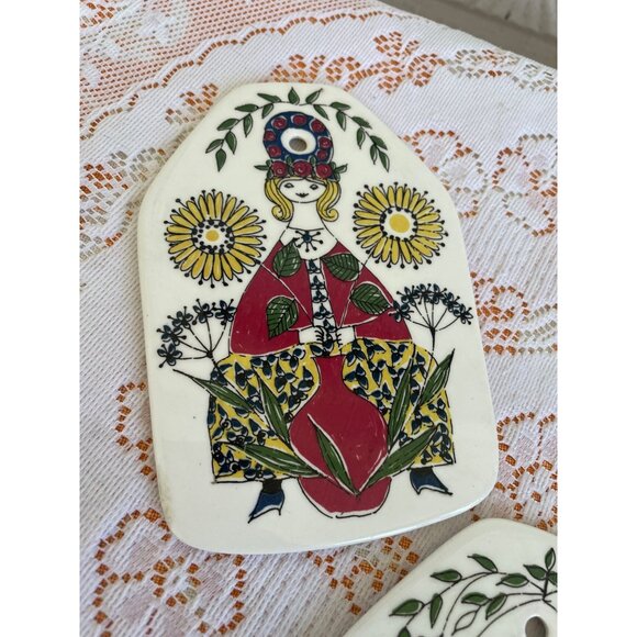 Vintage 1960s Set of 3 Wall Plates Turi Design Mons og Mille Figgjo FF Norway - Picture 7 of 12